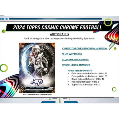 Dive into the Galactic Realm of Football with the 2024 Cosmic Chrome Hobby Box – Factory Sealed!