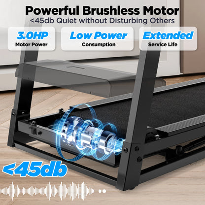 300Lbs Capacity Folding Incline Treadmill: Versatile Home Running Machine with 64+ Programs, Virtual APP Control, and Adjustable iPad Holder