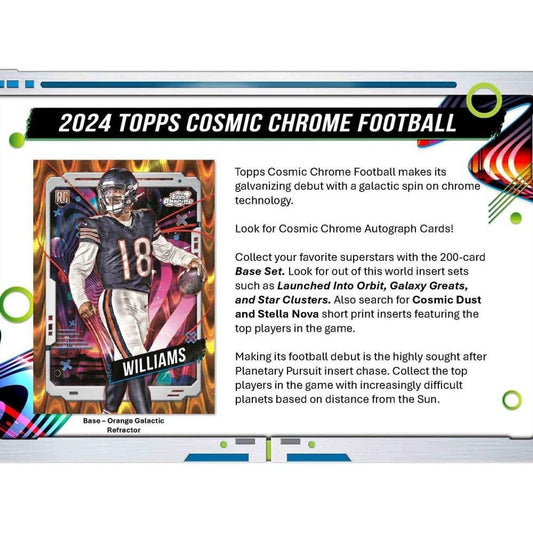 Dive into the Galactic Realm of Football with the 2024 Cosmic Chrome Hobby Box – Factory Sealed!