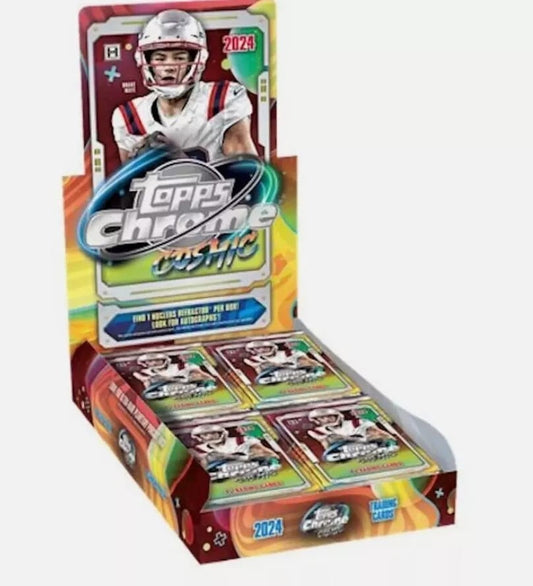 Dive into the Galactic Realm of Football with the 2024 Cosmic Chrome Hobby Box – Factory Sealed!