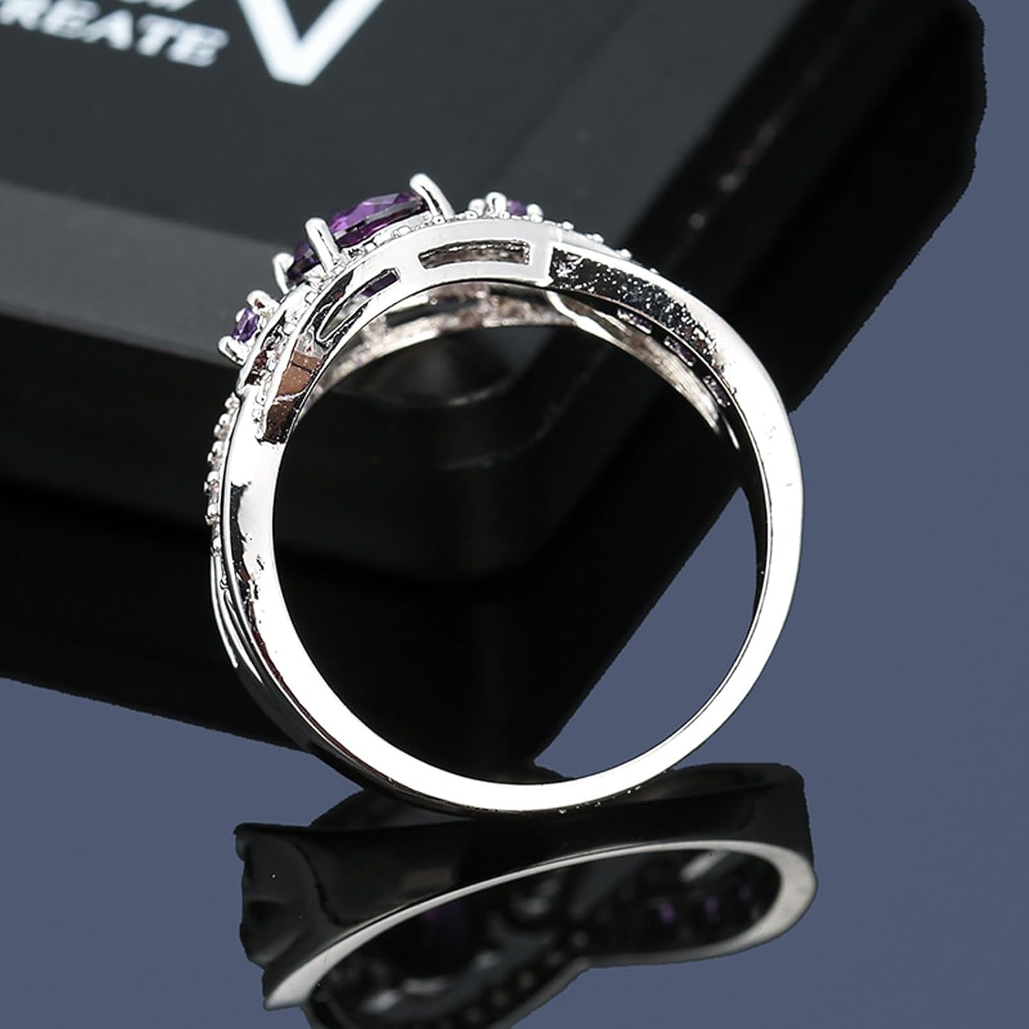 Stunning 925 Sterling Silver Rainbow Topaz Wedding Ring Band - A Dazzling Choice for Every Occasion