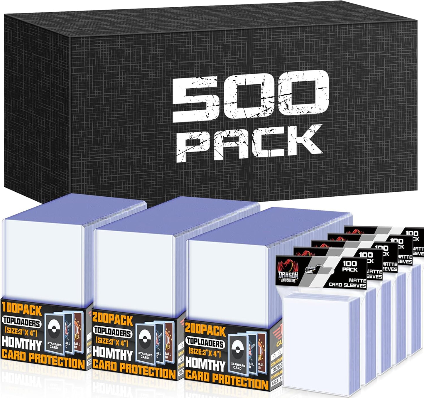 Ultimate 250 PCS Toploaders and Card Sleeves Set for Trading Cards - Perfect Protection for Baseball, MTG, TCG, and More!