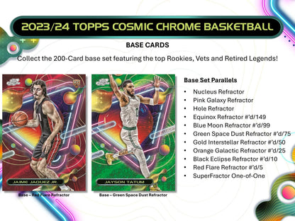 2024 Cosmic Chrome NBA Basketball Hobby Box - Unleash the Universe of Collectible Cards