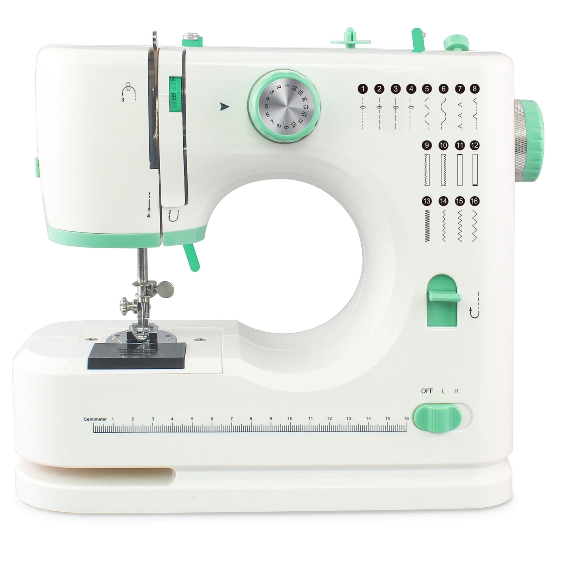 Beginner-Friendly Portable Sewing Machine with 16 Built-In Stitches and Foot Pedal