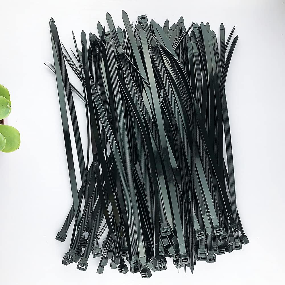 100 Pack of 12 Inch Heavy Duty Black Zip Ties - Durable Cable Management Solution with 120 Lbs Tensile Strength