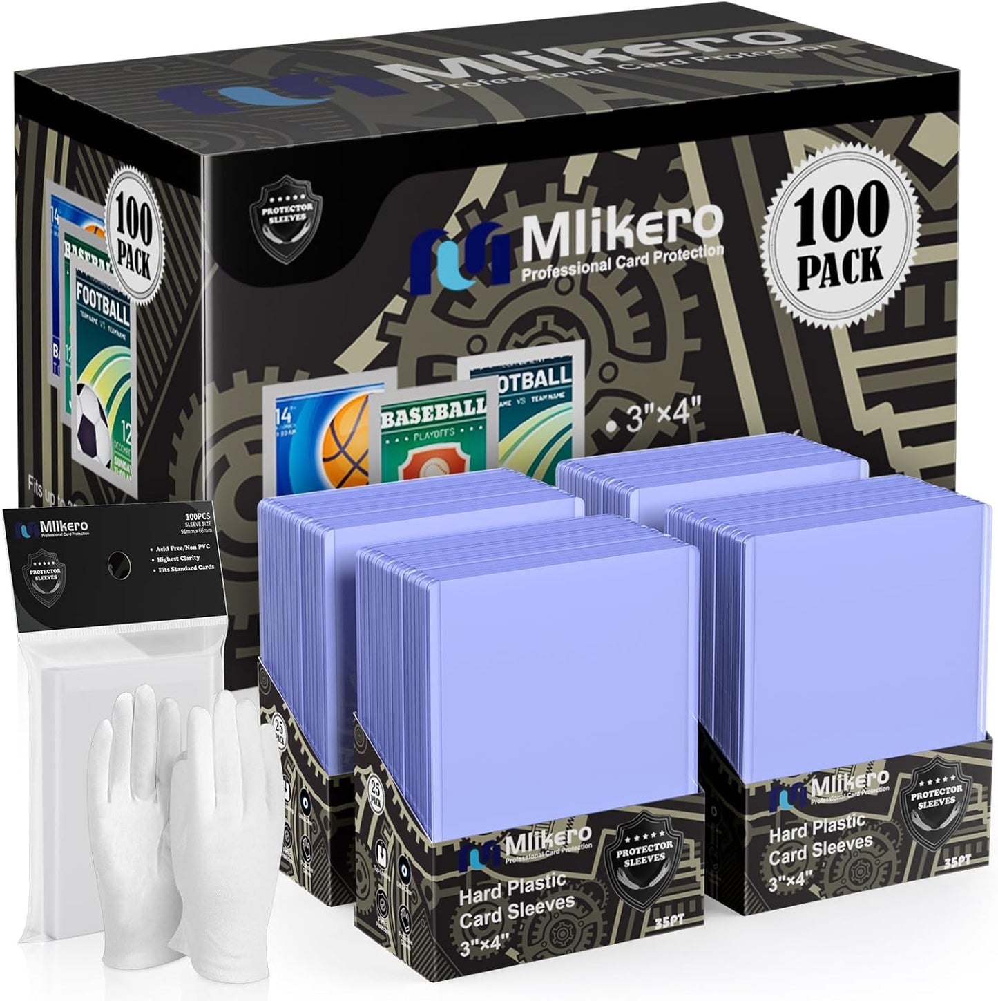 Ultimate 200 Card Sleeves & Top Loaders Set – 100 Premium Hard Plastic Protectors + 100 Clear Sleeves for Superior Card Protection!