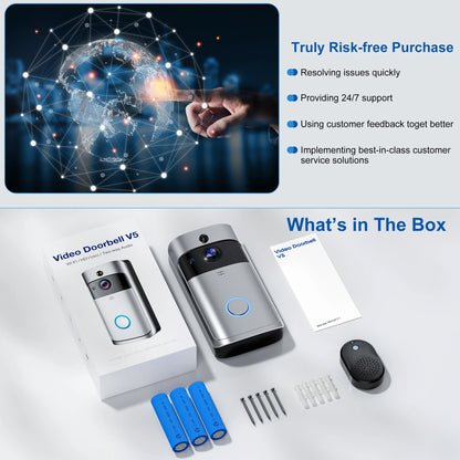 Elevate Your Security with the VEAT00L Wireless 1080P Video Doorbell Camera - 2-Way Audio, Instant Alerts & Night Vision!