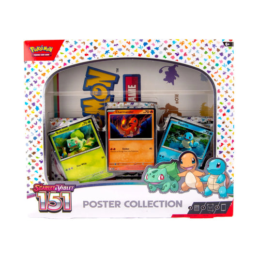 Unleash Your Pokemon Adventure with the Scarlet & Violet 3.5 151 Poster Collection Box - Includes 3 Booster Packs and Exclusive Foil Promo Cards!