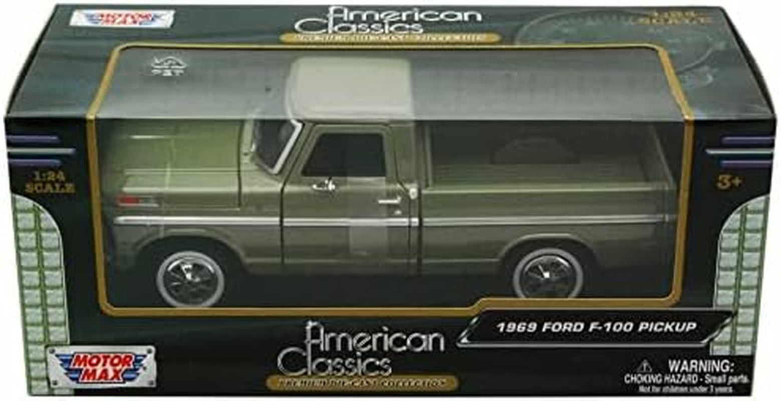 1969 Ford F-100 Pickup Truck - Stunning Green Diecast Model, 1:24 Scale Precision Collectible