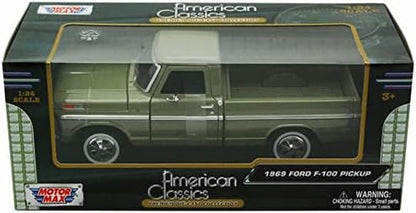 1969 Ford F-100 Pickup Truck - Stunning Green Diecast Model, 1:24 Scale Precision Collectible
