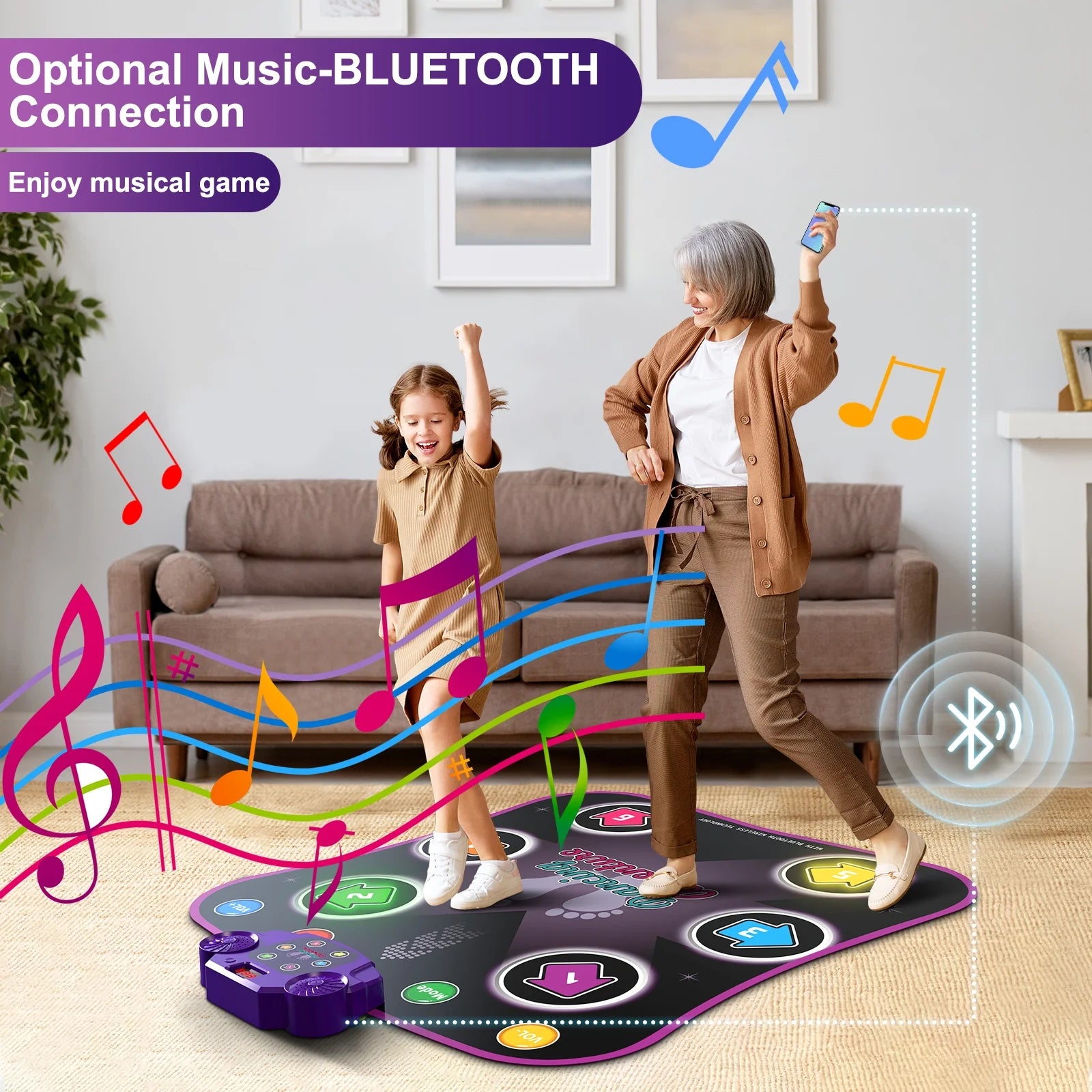 Unleash Fun and Fitness with the Beefunni Interactive Dance Mat: The Ultimate Bluetooth Game Pad for Kids Aged 3-6 - Perfect Birthday Gift!