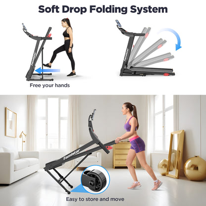Unleash Your Fitness Potential with the Home Portable Folding Electric Treadmill - Adjustable Incline, 64 Programs, 7.5 MPH Speed, and Bluetooth Speakers for Ultimate Workout Experience!