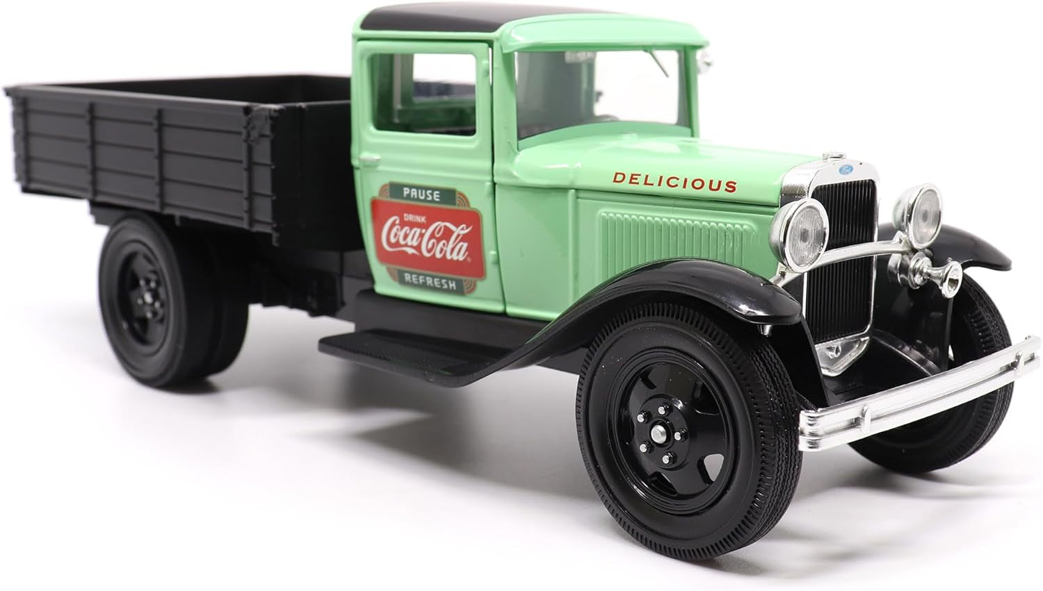 1931 Ford Model AA Pickup Truck Diecast Model - Light Green & Black Coca-Cola Edition by Motor City Classics - 1/24 Scale Collectible for Enthusiasts and Collectors