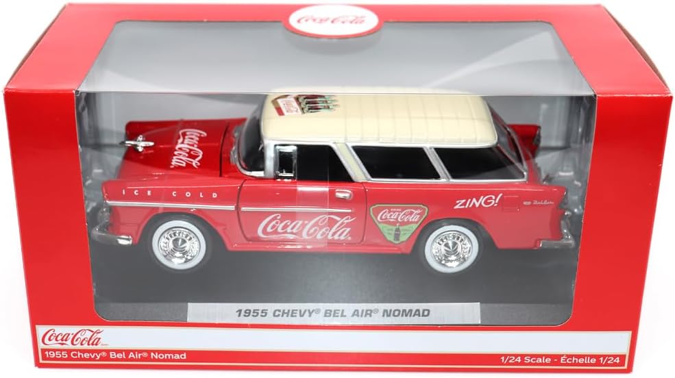 Stunning 1:24 Scale Coca-Cola 1955 Chevy Nomad Diecast Model - A Must-Have Collectible!