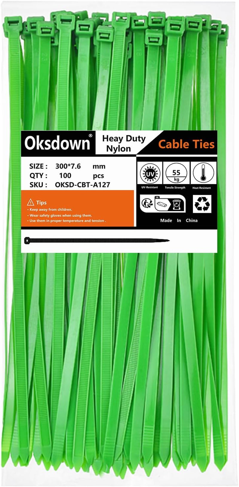100 Pack of 12 Inch Heavy Duty Black Zip Ties - Durable Cable Management Solution with 120 Lbs Tensile Strength