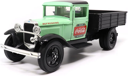 1931 Ford Model AA Pickup Truck Diecast Model - Light Green & Black Coca-Cola Edition by Motor City Classics - 1/24 Scale Collectible for Enthusiasts and Collectors