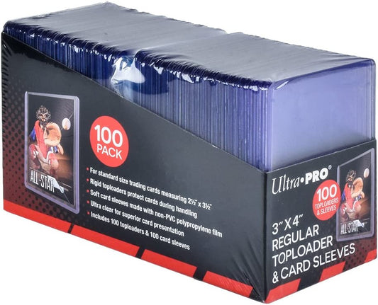 Ultimate Protection for Your Trading Cards: 100 Clear Toploaders and Sleeves Bundle - Perfect for Collectors!