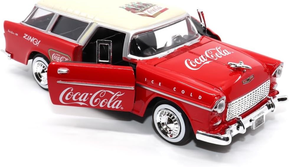 Stunning 1:24 Scale Coca-Cola 1955 Chevy Nomad Diecast Model - A Must-Have Collectible!