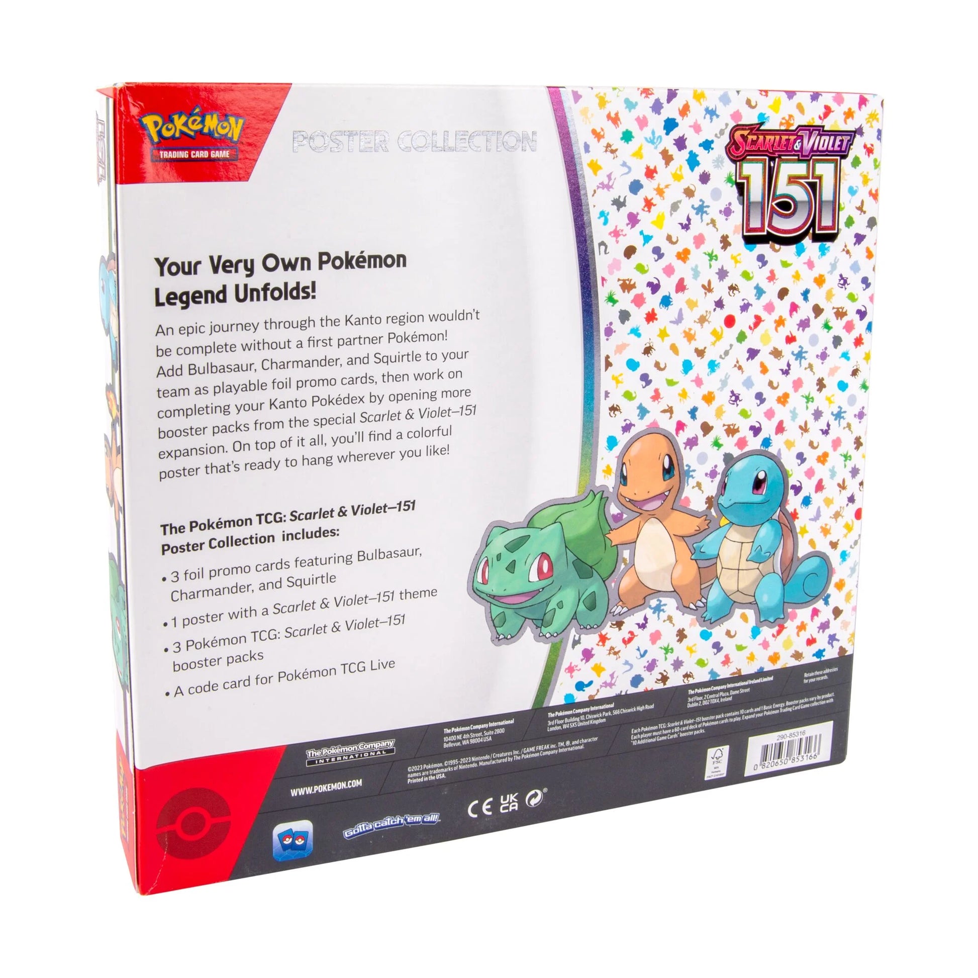 Unleash Your Pokemon Adventure with the Scarlet & Violet 3.5 151 Poster Collection Box - Includes 3 Booster Packs and Exclusive Foil Promo Cards!