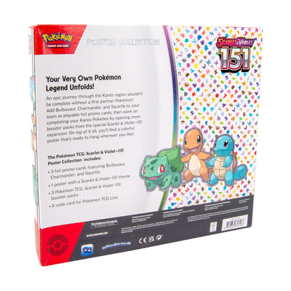 Unleash Your Pokemon Adventure with the Scarlet & Violet 3.5 151 Poster Collection Box - Includes 3 Booster Packs and Exclusive Foil Promo Cards!