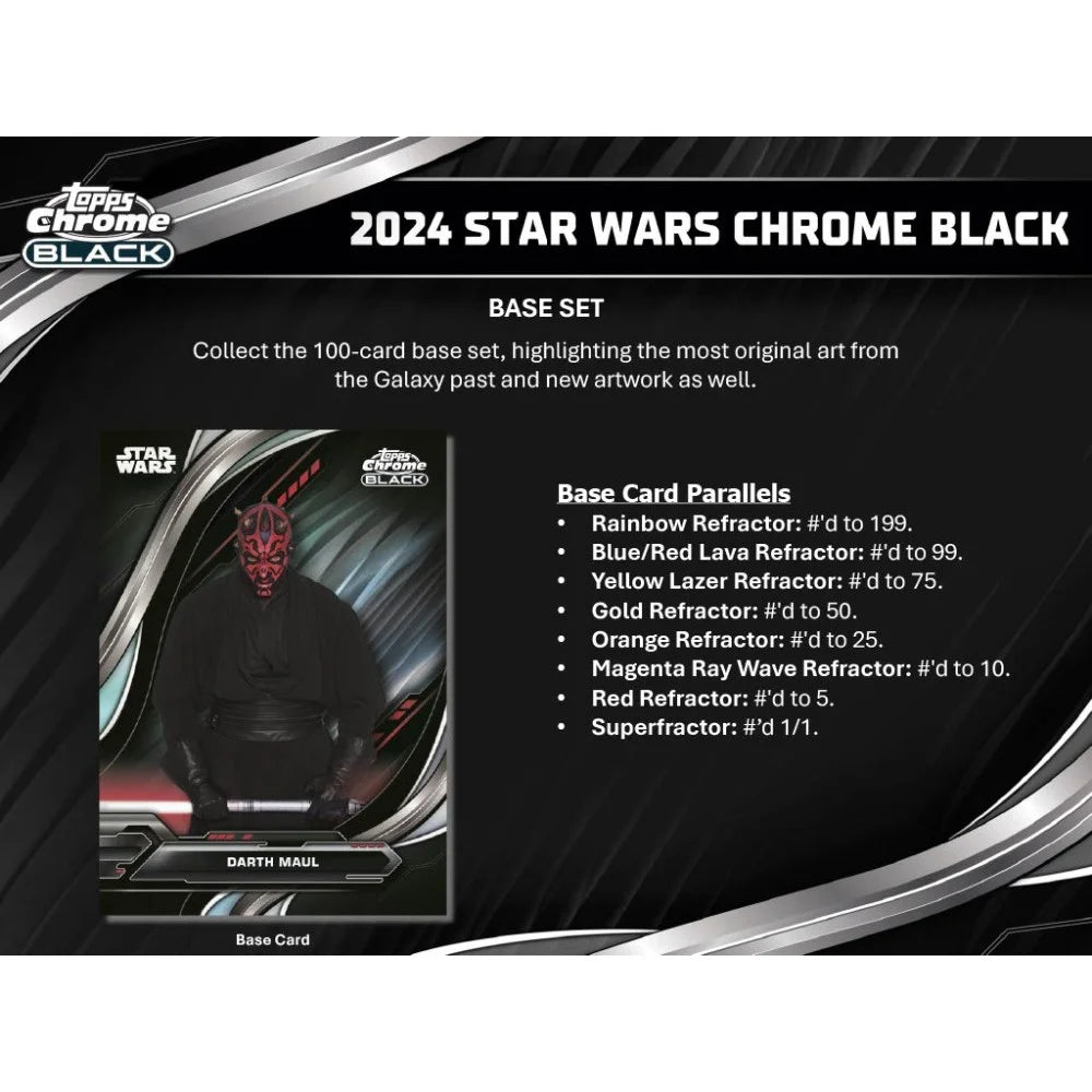 Star Wars Chrome Black Hobby Box 2024 - Exclusive Autographs and Rare Inserts