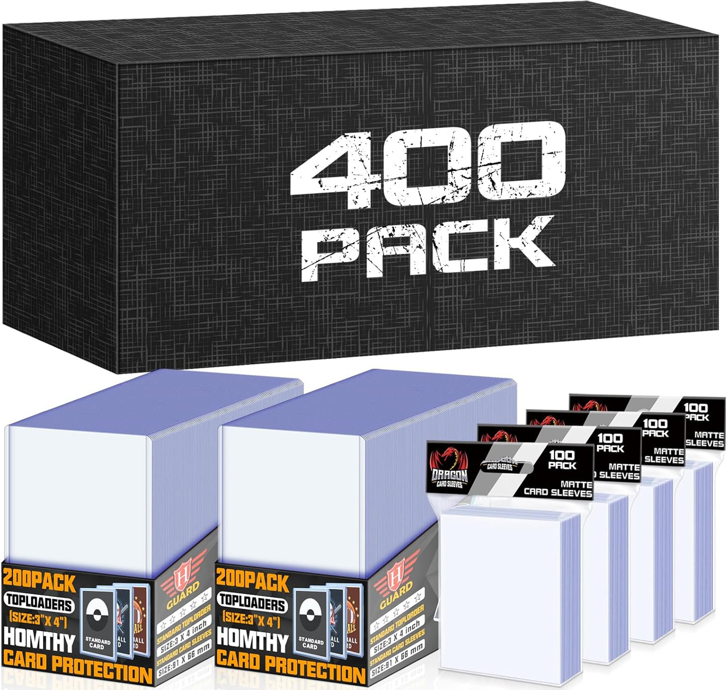Ultimate 250 PCS Toploaders and Card Sleeves Set for Trading Cards - Perfect Protection for Baseball, MTG, TCG, and More!