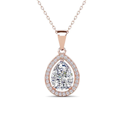 Isabel 18K White Gold Plated Pendant Necklace with Dazzling Simulated Diamond Crystals - A Timeless Elegance for Every Occasion