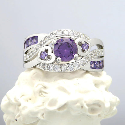 Stunning 925 Sterling Silver Rainbow Topaz Wedding Ring Band - A Dazzling Choice for Every Occasion