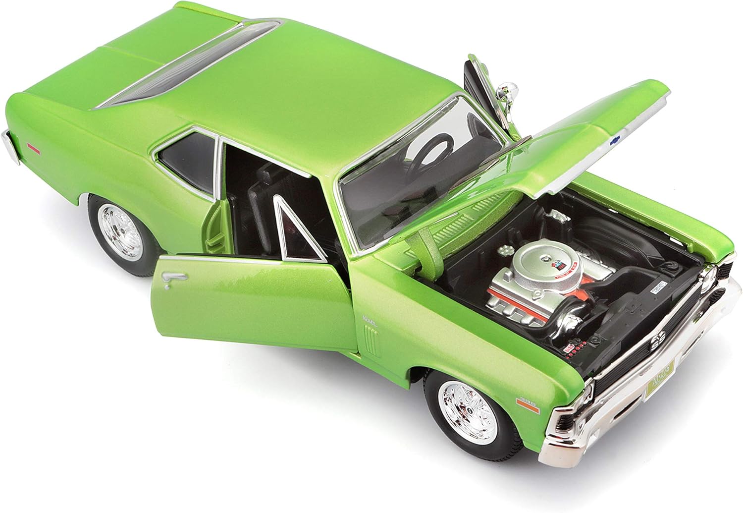 Experience the Thrill of the 1:24 Scale 1970 Chevrolet Nova SS Diecast Vehicle in Stunning Green - Perfect for Collectors and Enthusiasts!