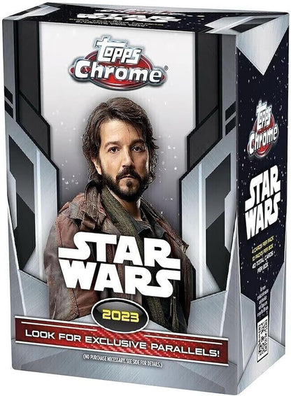 Unleash the Force with the 2023 Topps Star Wars Chrome Value Box - 10 Packs of Galactic Trading Cards!