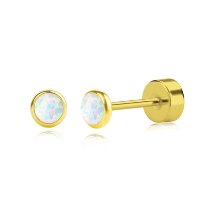 Elevate Your Style with 2 Pairs of Dazzling CZ Flat Back Stud Earrings - Perfect for Cartilage and Everyday Wear!