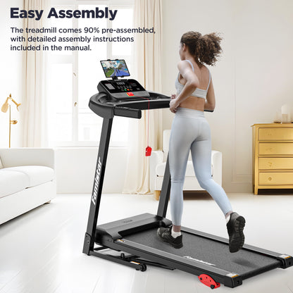 Unleash Your Fitness Potential with the Home Portable Folding Electric Treadmill - Adjustable Incline, 64 Programs, 7.5 MPH Speed, and Bluetooth Speakers for Ultimate Workout Experience!