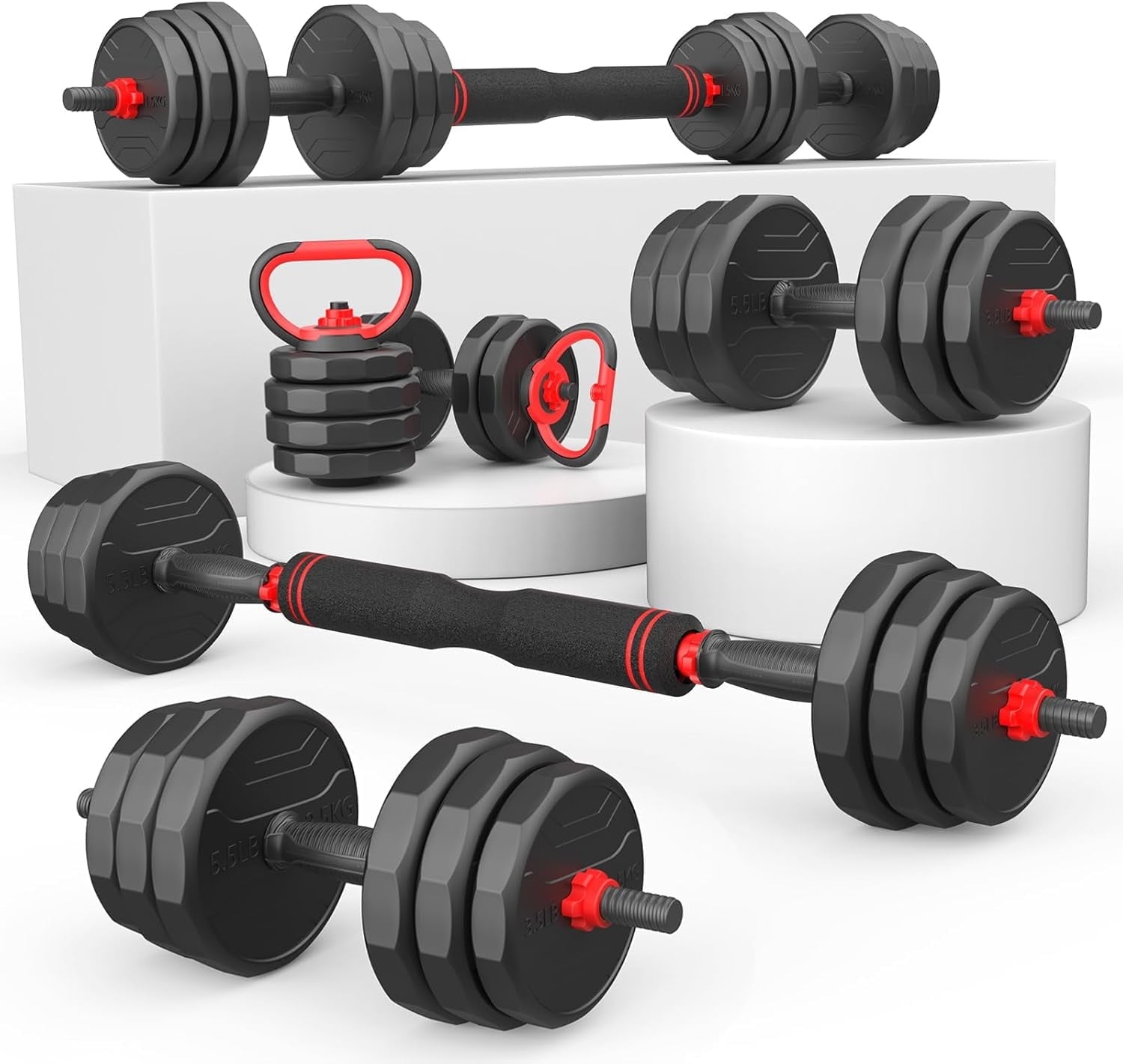 Elevate Your Fitness Game with Our 90Lbs 6-in-1 Adjustable Dumbbell Set - Perfect for Home Gyms and Any Fitness Level!