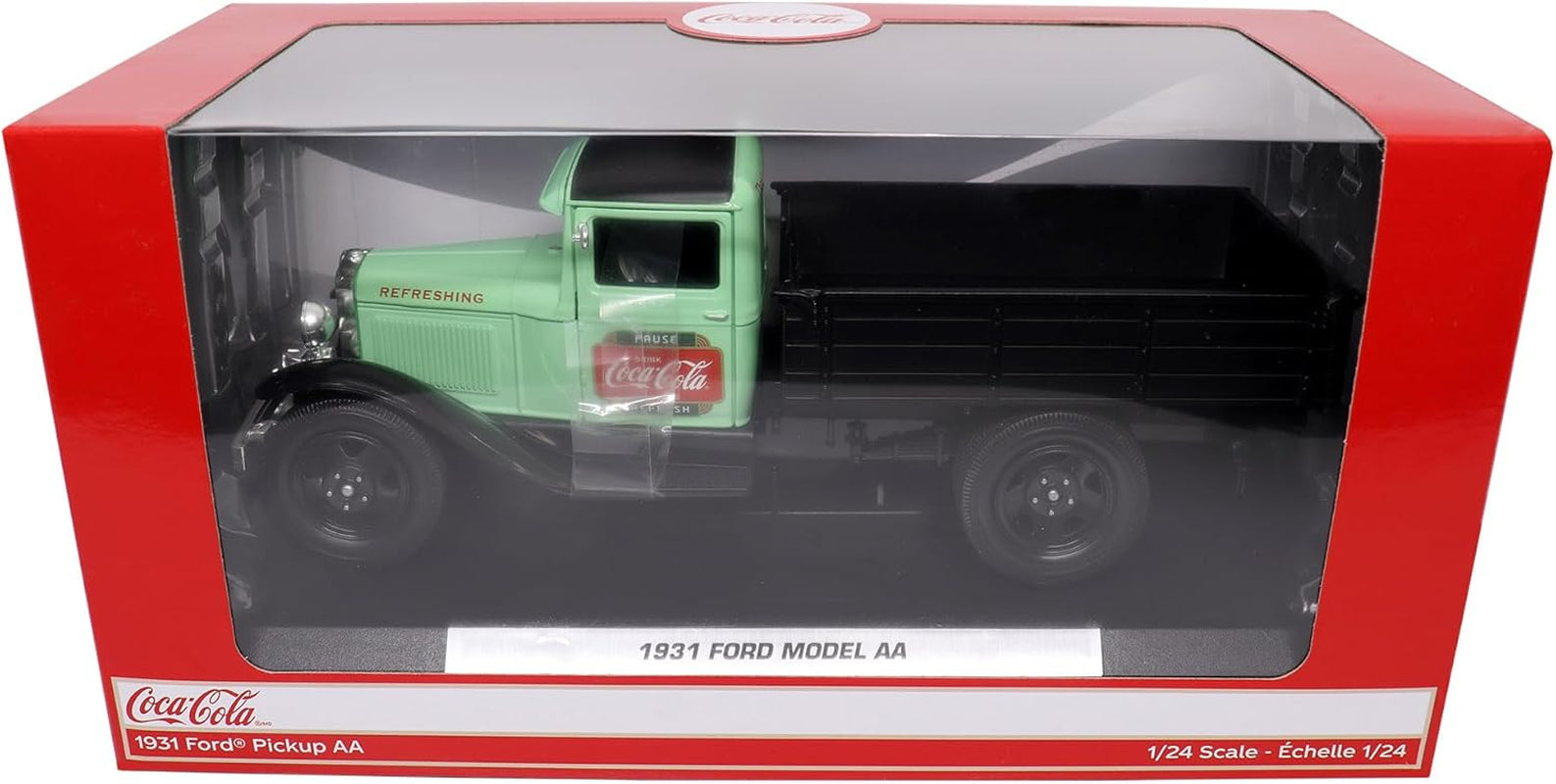 1931 Ford Model AA Pickup Truck Diecast Model - Light Green & Black Coca-Cola Edition by Motor City Classics - 1/24 Scale Collectible for Enthusiasts and Collectors