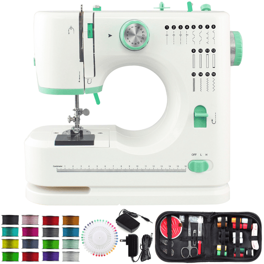 Beginner-Friendly Portable Sewing Machine with 16 Built-In Stitches and Foot Pedal