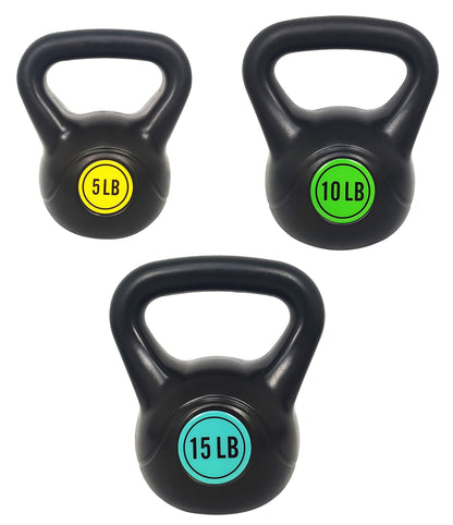 Elevate Your Workout with Our 3-Piece Wide Grip Kettlebell Set: 10Lb, 15Lb, and 20Lb for Ultimate Strength Training