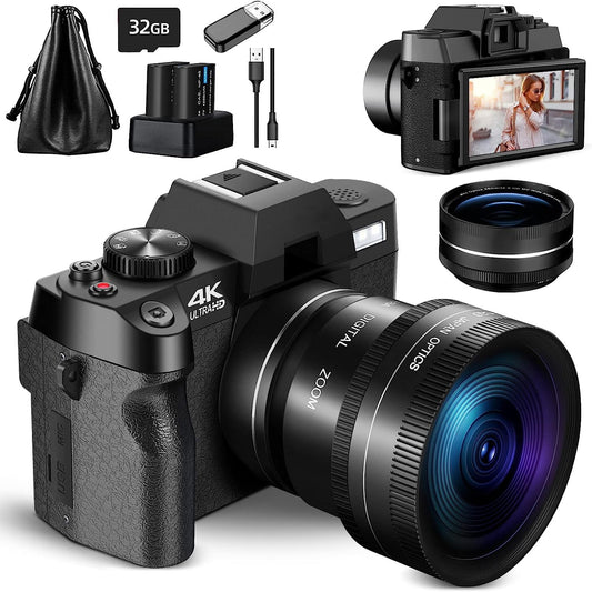 Capture Your World in Stunning Detail with the 4K Ultra HD 48MP All-In-One Vlogging Camera – Perfect for Content Creators and Adventurers!