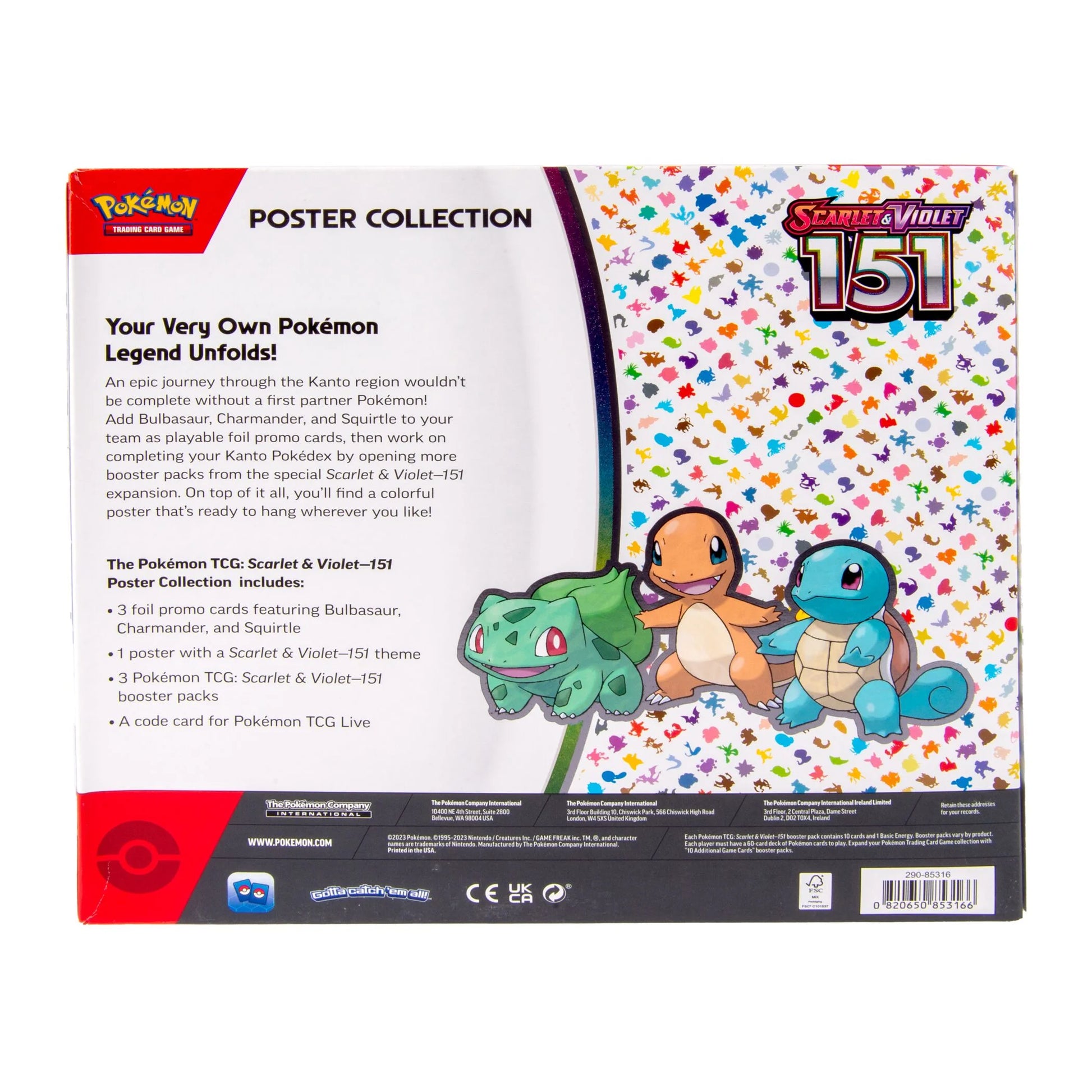 Unleash Your Pokemon Adventure with the Scarlet & Violet 3.5 151 Poster Collection Box - Includes 3 Booster Packs and Exclusive Foil Promo Cards!