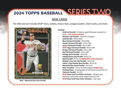 Unleash the Excitement with the 2024 Series 2 Baseball Hobby Box - One Autograph or Relic Card Inside!
