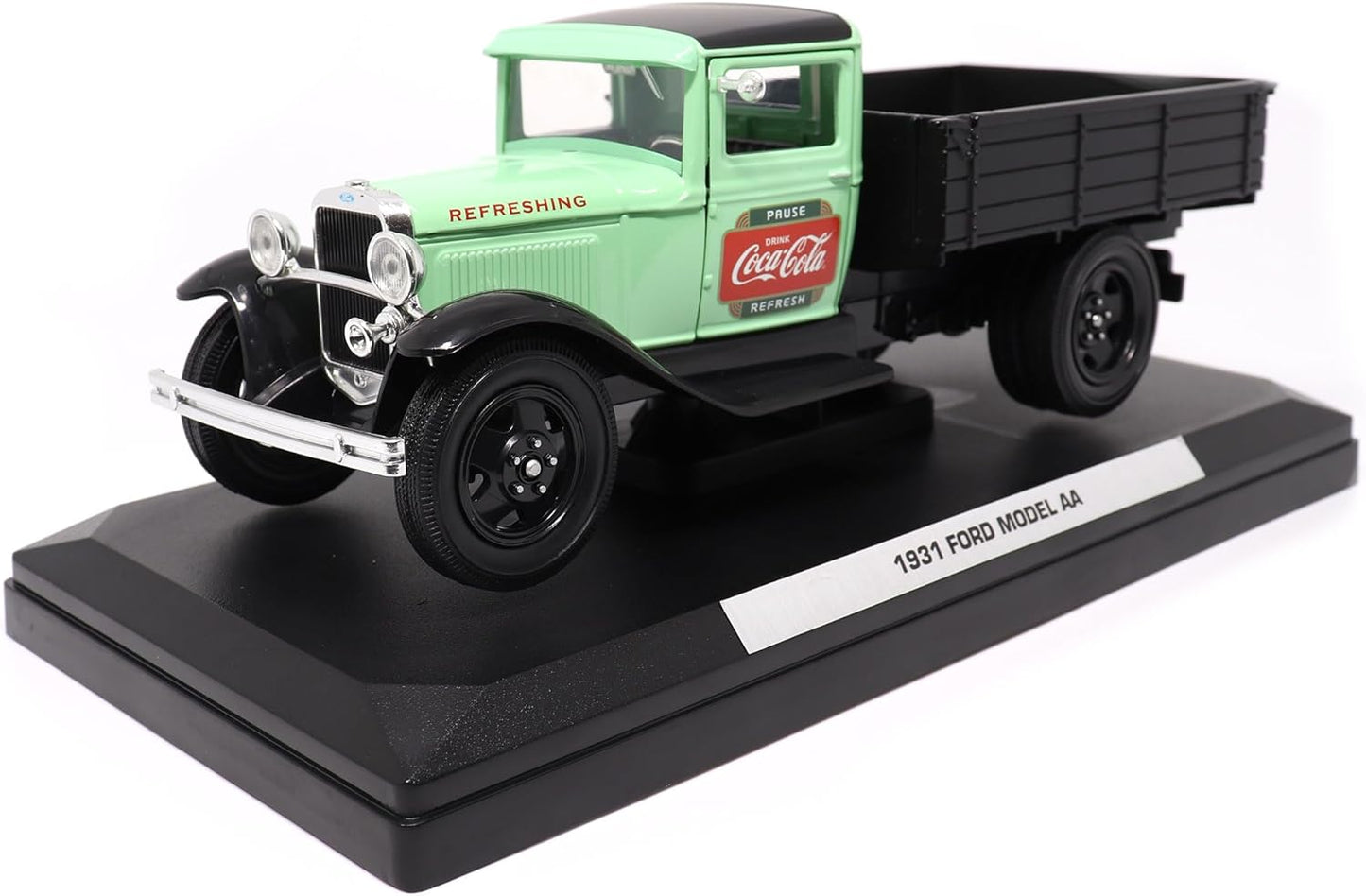 1931 Ford Model AA Pickup Truck Diecast Model - Light Green & Black Coca-Cola Edition by Motor City Classics - 1/24 Scale Collectible for Enthusiasts and Collectors