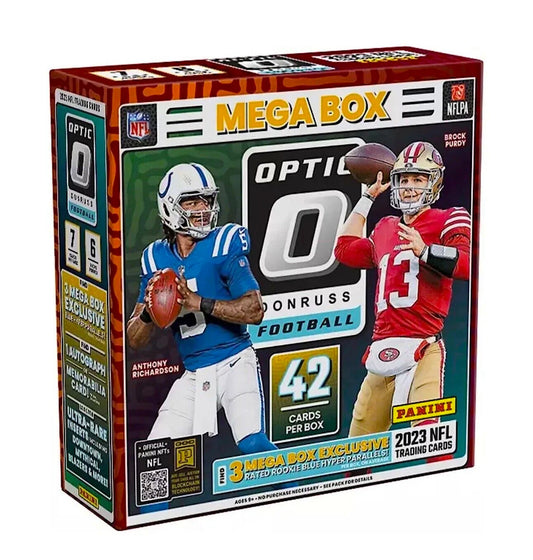 Unleash Your Inner NFL Fan with the 2023 Donruss Optic Football Mega Box - Exciting Trading Card Collecting Awaits!