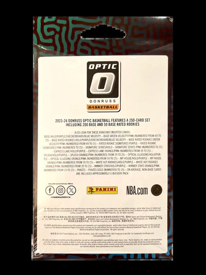 Unleash the Excitement with the 2023-24 Donruss Optic Basketball Hanger Box - 20 Cards of NBA Action!