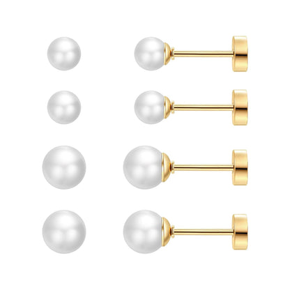 Elevate Your Style with 2 Pairs of Dazzling CZ Flat Back Stud Earrings - Perfect for Cartilage and Everyday Wear!