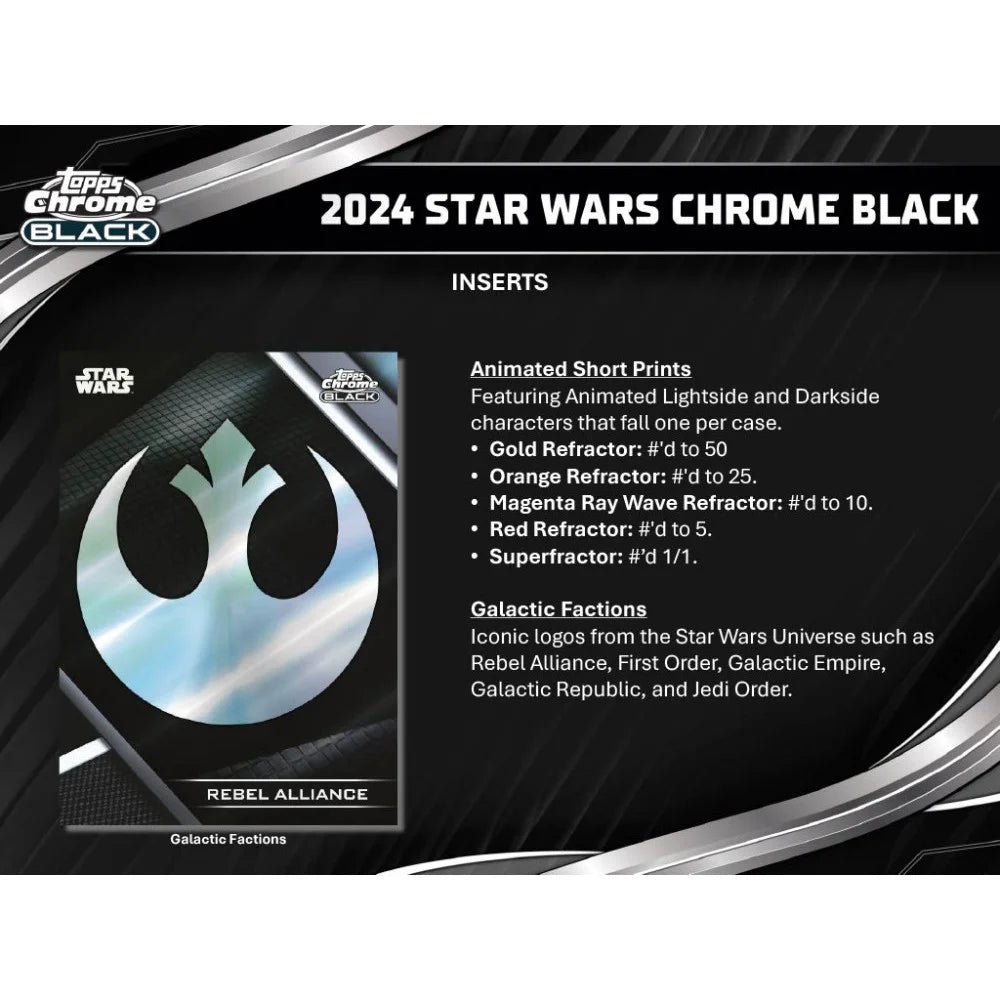 Star Wars Chrome Black Hobby Box 2024 - Exclusive Autographs and Rare Inserts