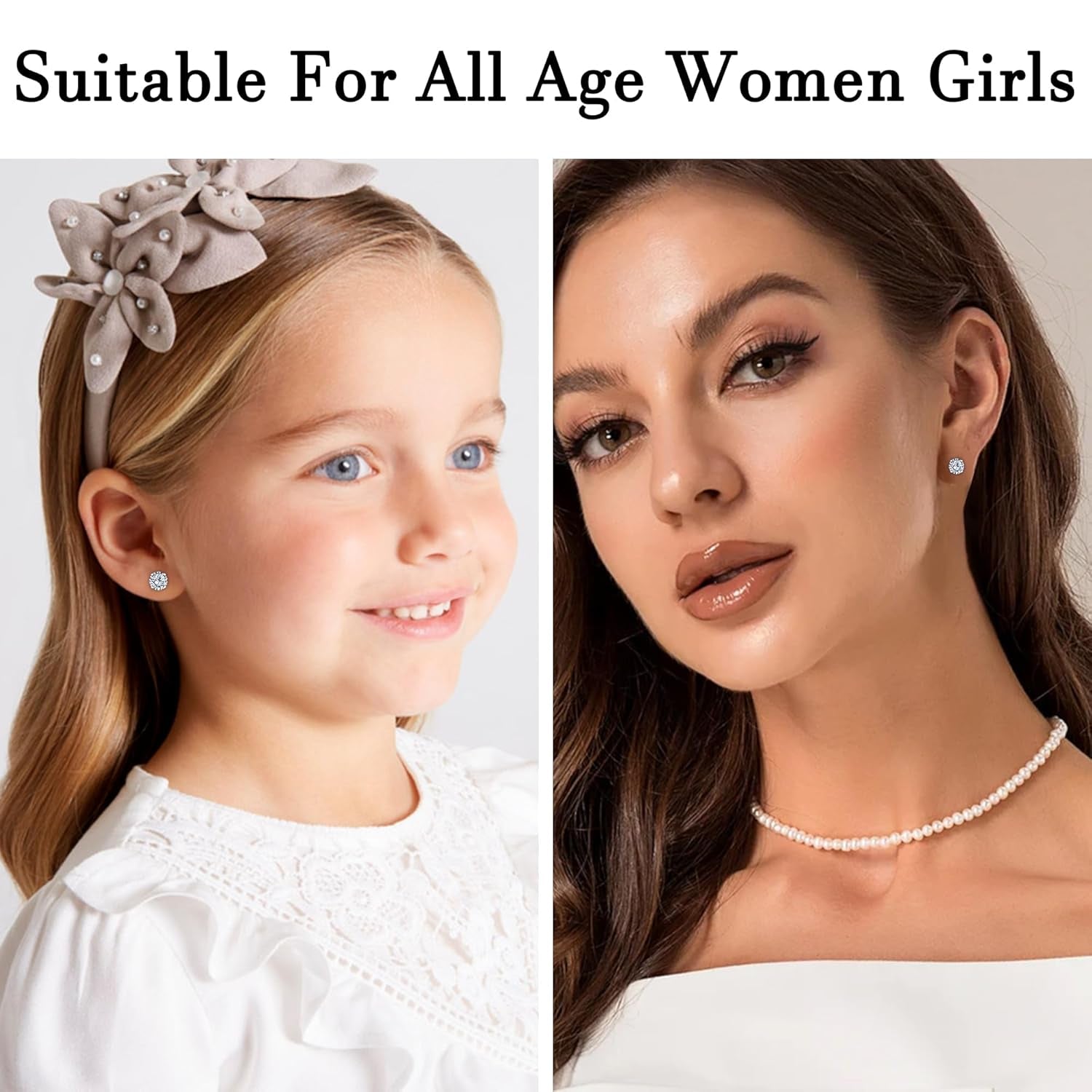 Elevate Your Style with 2 Pairs of Dazzling CZ Flat Back Stud Earrings - Perfect for Cartilage and Everyday Wear!