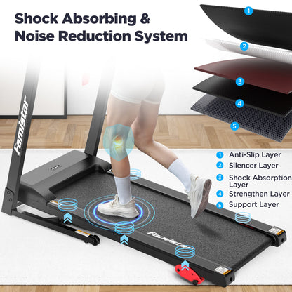 Unleash Your Fitness Potential with the Home Portable Folding Electric Treadmill - Adjustable Incline, 64 Programs, 7.5 MPH Speed, and Bluetooth Speakers for Ultimate Workout Experience!
