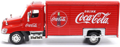 Meticulously Crafted 1:50 Scale Coca-Cola Beverage Delivery Truck with Functional Sliding Doors, Handcart, and 2 Removable Bottle Cases - A Collector's Dream!