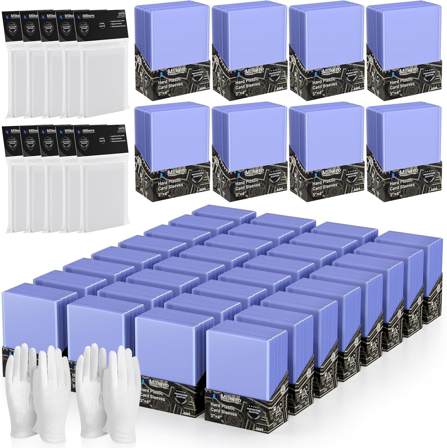 Ultimate 200 Card Sleeves & Top Loaders Set – 100 Premium Hard Plastic Protectors + 100 Clear Sleeves for Superior Card Protection!