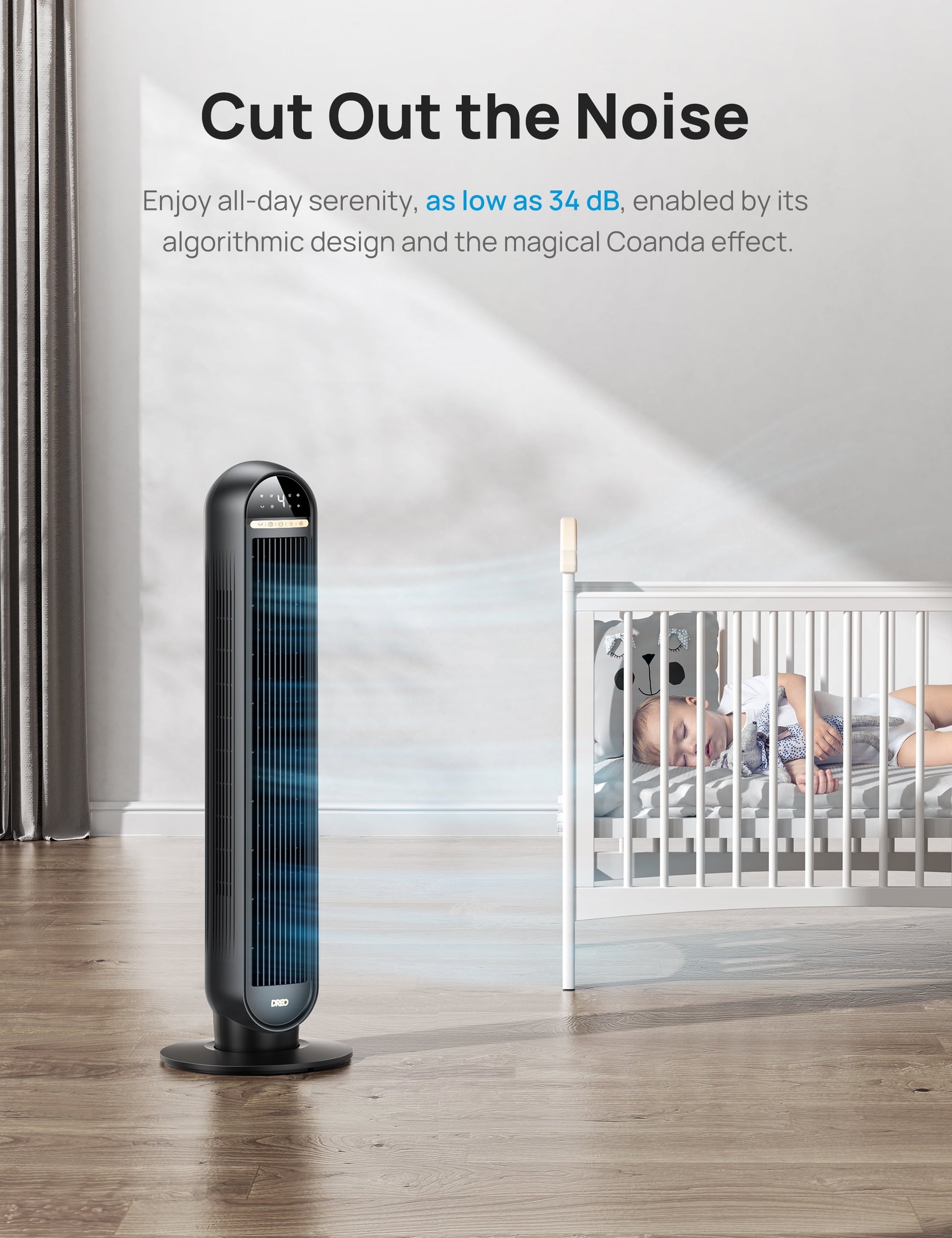 Experience Ultimate Comfort with the Dreo 36" Tower Fan - High Velocity Cooling, Remote Control, and Whisper-Quiet Operation!