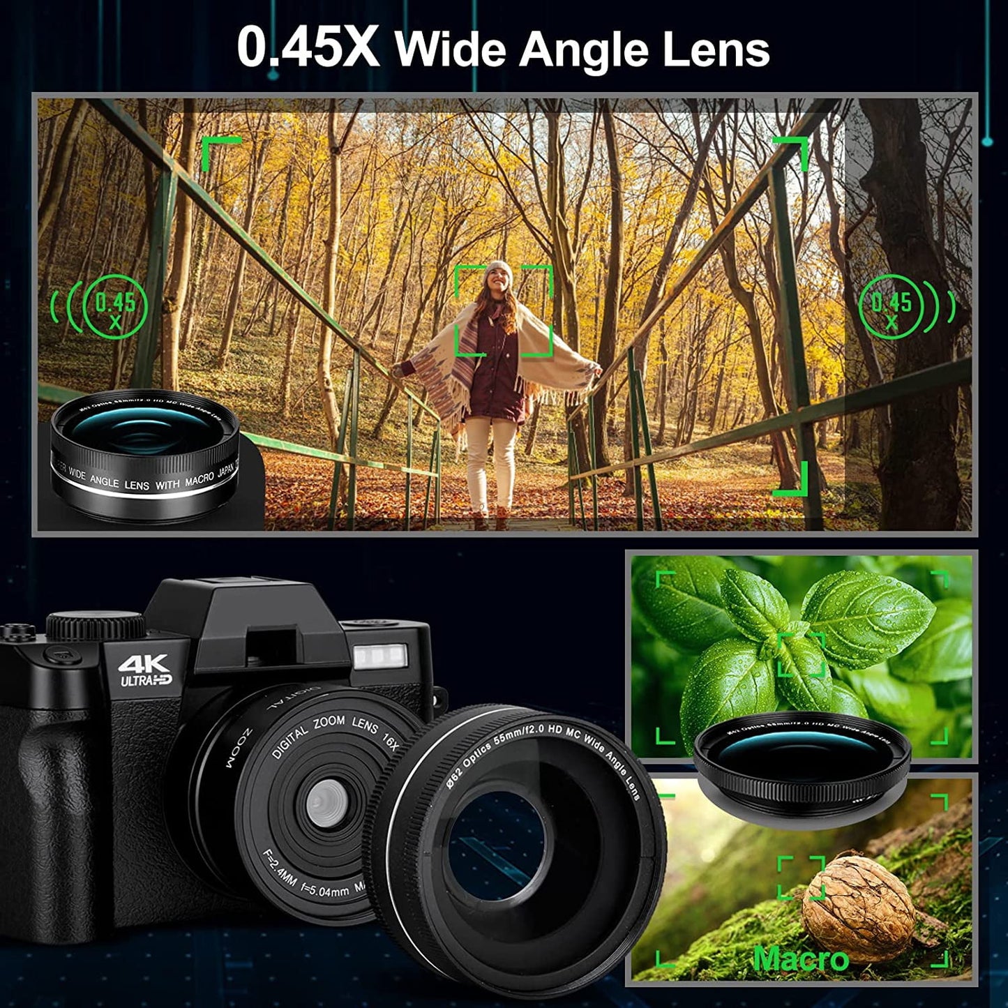 Capture Your World in Stunning Detail with the 4K Ultra HD 48MP All-In-One Vlogging Camera – Perfect for Content Creators and Adventurers!
